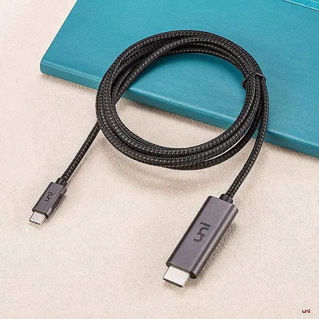 Alt view image 2 of 7 - USB C to HDMI Cable | 10ft 4K60Hz  USB TypeC to HDMI Braided Cable Thunderbolt 3 Compatible for Samsung S20 S10 S9 MacBook Pro 20202019 MacBook AiriPad Pro 2020 and More
