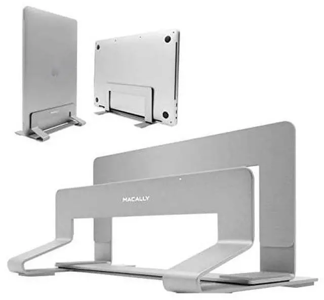 Main image of FOR-Vertical Laptop Stand for Desk Adjustable Laptop Holder for Universal Compatibility Saves Space Improves Device Airflow Use as MacBook Stand or Laptop Dock Weighted Steel Frame