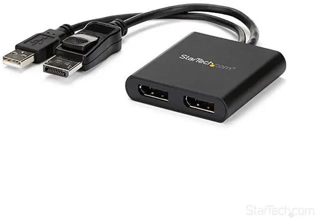 Main image of FOR com 2Port Multi Monitor Adapter DisplayPort 12 MST Hub to Dual 4K 30Hz or 1080p USB Bus Powered Video Splitter for Extended Desktop Mode on Windows MSTDP122DP Black