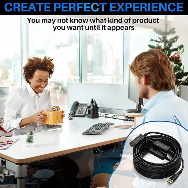 Alt view image 7 of 7 - USB 3.0 Active Repeater Extension Cable 75 Feet A Male to Female Extender Cord Signal Booster Smart Chip with AC Power Adapter for Laptop Hard Drive Xbox PS4 Camera VR etc - 75 ft (22.8 M)