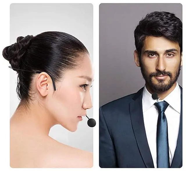 Alt view image 6 of 7 - FOR-Wireless System with Dual Headset MicrophonesLavalier Lapel Mics and Bodypack Transmitters and One Mini Rechargeable Receiver 14 Output for Live Performances