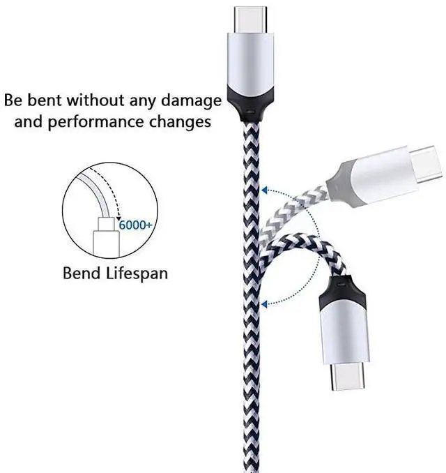 Alt view image 2 of 7 - FOR-USB Type C Cable 5 Pack 6ft Fast USB Type C Phone Charger Cord for Samsung Galaxy S20 S10 S10+ S9 S8 Plus Note 20 Ultra 10 9 8 LG V20 G5 G6 V30 HTC Google Pixel 3a XL Moto X4 Nexus 6P 5X