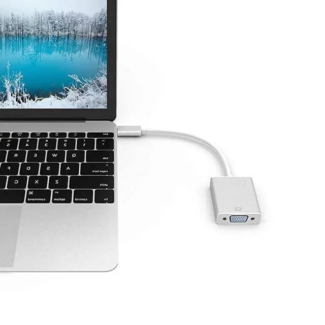 Alt view image 5 of 7 - FOR-USBC to VGA Adapter USB 31 Type C Thunderbolt 3 to VGA Converter Compatible with MacBook Pro New MacBook MacBook Air 2018 Dell XPS 1315 Surface Book 2 and More