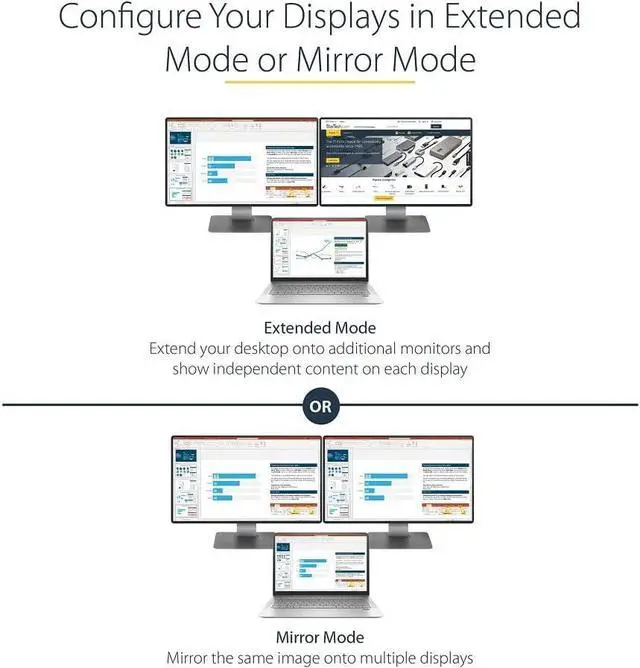 Alt view image 5 of 6 - FOR-South City Mall.com 2-Port Multi Monitor Adapter - Mini DisplayPort to 2x DisplayPort MST Hub - Dual 4K 30Hz - Video Splitter for Extended Desktop Mode on Windows PCs Only - mDP 1.2 to 2x DP