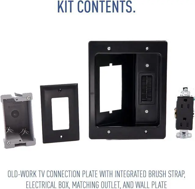 Alt view image 6 of 6 - FOR-South City Mall, Black, 5.1, HT2102-BK-V1, Cable Management, Recessed In Wall TV Power Kit, Home Office & Theater, HT2102BKV1