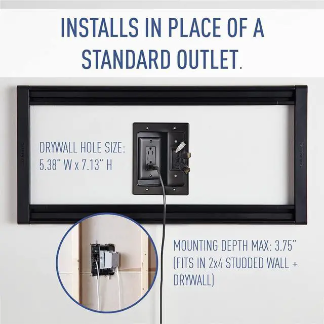 Alt view image 5 of 6 - FOR-South City Mall, Black, 5.1, HT2102-BK-V1, Cable Management, Recessed In Wall TV Power Kit, Home Office & Theater, HT2102BKV1