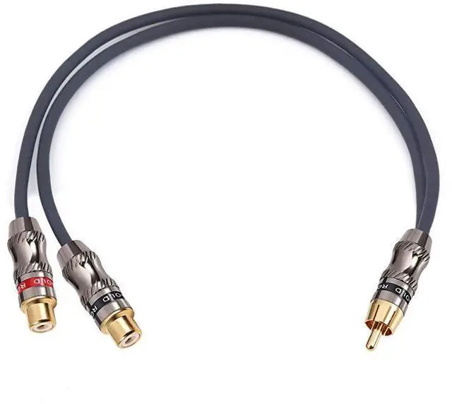 Alt view image 2 of 5 - FOR-RCAPhono Splitter Cable RCA Male to Dual Female Gold Plated Adapter Stereo Audio YCable Heavy Duty for subwoofer 1 Male to 2 Female 1025 cm