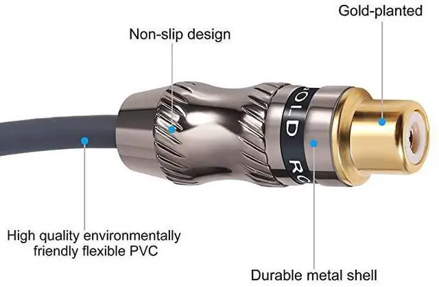 Alt view image 3 of 5 - FOR-RCAPhono Splitter Cable RCA Male to Dual Female Gold Plated Adapter Stereo Audio YCable Heavy Duty for subwoofer 1 Male to 2 Female 1025 cm