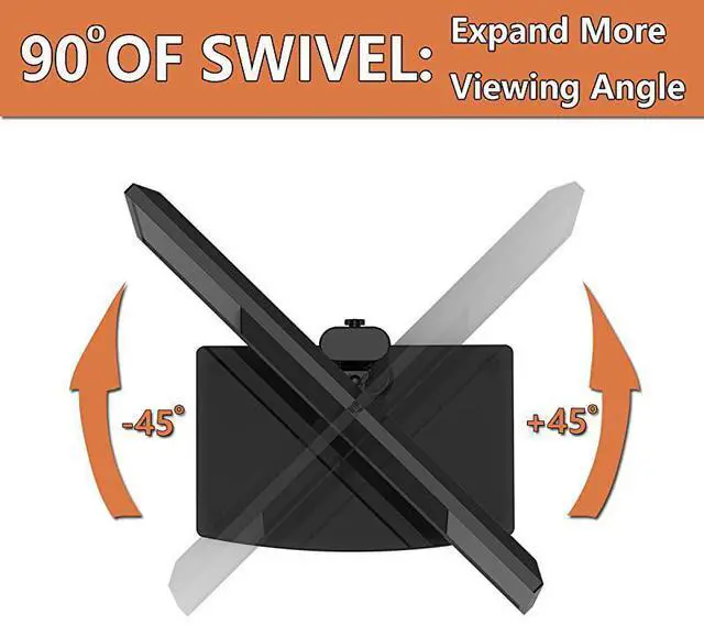 Alt view image 3 of 7 - FOR-Swivel TV StandBase Table Top TV Stand for 19 to 39 inch TVs with 90 Degree Swivel 4 Level Height Adjustable Heavy Duty Tempered Glass Base Holds up to 99lbs HT02B001