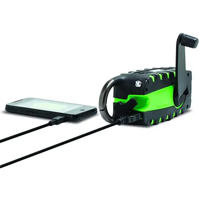 Alt view image 3 of 7 - Rugged Multipowered Portable Emergency Weather Radio & Flashlight, Green (NSP101WXGR)