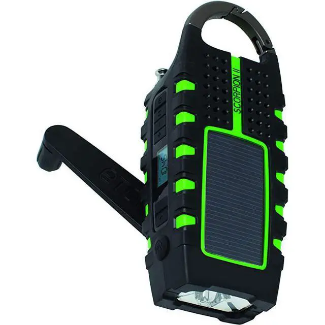 Alt view image 5 of 7 - Rugged Multipowered Portable Emergency Weather Radio & Flashlight, Green (NSP101WXGR)