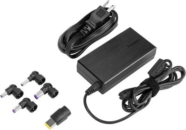 Alt view image 2 of 6 - Targus 90W AC Semi-Slim Universal Laptop Charger with 6-Foot Cable, Includes 5 Power Tips Compatible with Major Brands: Acer, ASUS, HP, Compaq, Dell, Toshiba, Gateway, IBM, Lenovo, Fujitsu (APA90US)
