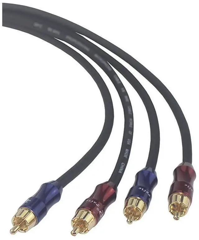 Alt view image 2 of 3 - FOR-RCA Stereo Plug Male to Dual RCA Stereo Plug Male 1 Input 2 Output Stereo Audio Splitter CableGold Plated Plug 4n OFC Pure Copper Wire 15ft 50cm