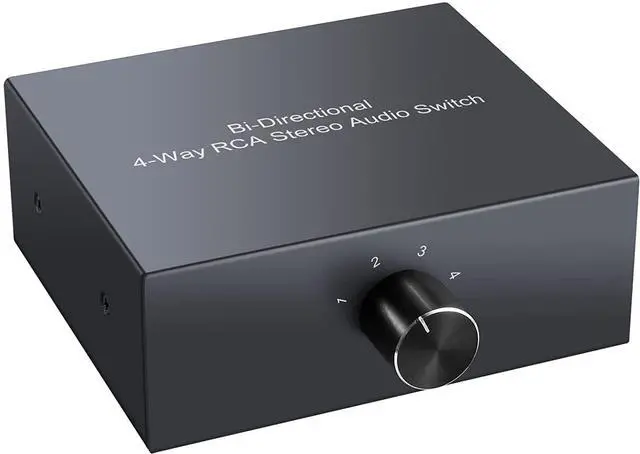 Main image of FOR-RCA Stereo Audio Switch 4-Way Bi-Directional L/R Sound Channel Audio Switch Splitter RCA Stereo Switch Selector for DVD Stereo Speaker CD Player