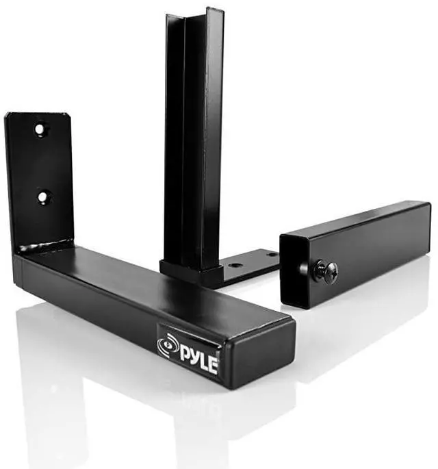 Alt view image 2 of 5 - Speaker Wall Mount Pair of Speaker Stands Sound Bar Speaker Large or Small Speakers Center Channel Speaker Wall Mount Adjustable Extendable Length 110 Lbs Capacity Black PSTNDW17