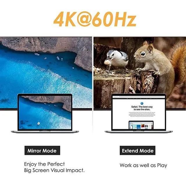 Alt view image 3 of 7 - FOR-USB C to HDMI 4K60Hz USB Type C to HDMI 3 Feet Cable Thunderbolt 3 Compatible Compatible with MacBook Pro 2019Surface Book 2Chromebook PixelYoga 920Samsung S10 S9 S8 White
