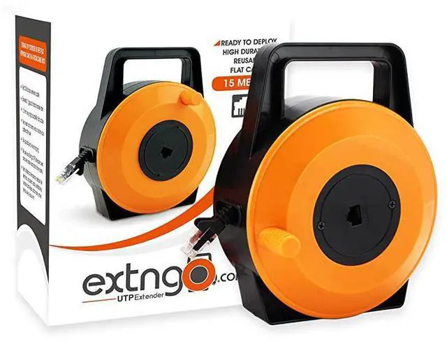 Main image of FOR-Retractable Ethernet Cable 50 Feet 15 Meter CAT6 Flat Internet Extension Cord Reel Portable 1 Gbps Data Speed Swiftly Setup Extend Networks MaleFemale RJ 45 Connector UTP Extender