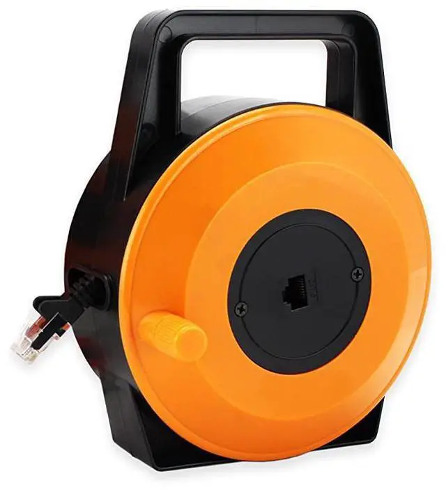 Alt view image 3 of 6 - FOR-Retractable Ethernet Cable 50 Feet 15 Meter CAT6 Flat Internet Extension Cord Reel Portable 1 Gbps Data Speed Swiftly Setup Extend Networks MaleFemale RJ 45 Connector UTP Extender