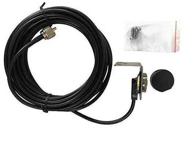 Main image of FOR-RB100N Heavy Duty Universal 34 NMO Drill and Bracket Mount Kit Includes 20 of RG58AU Cable with a PL259 Connector Includes Rain Cap