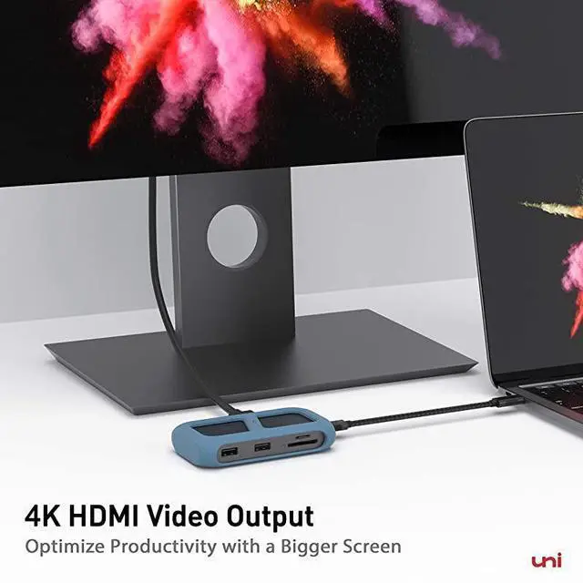 Alt view image 5 of 6 - FOR-USB C Hub Ethernet 8in1 Aluminum Adapter for MacBook Pro 2020  USB TypeC to HDMI 4K 1 Gbps Ethernet SD Card Reader PD 100W USB 30 with 8 Detachable Cord Compatible for iPad Pro and More