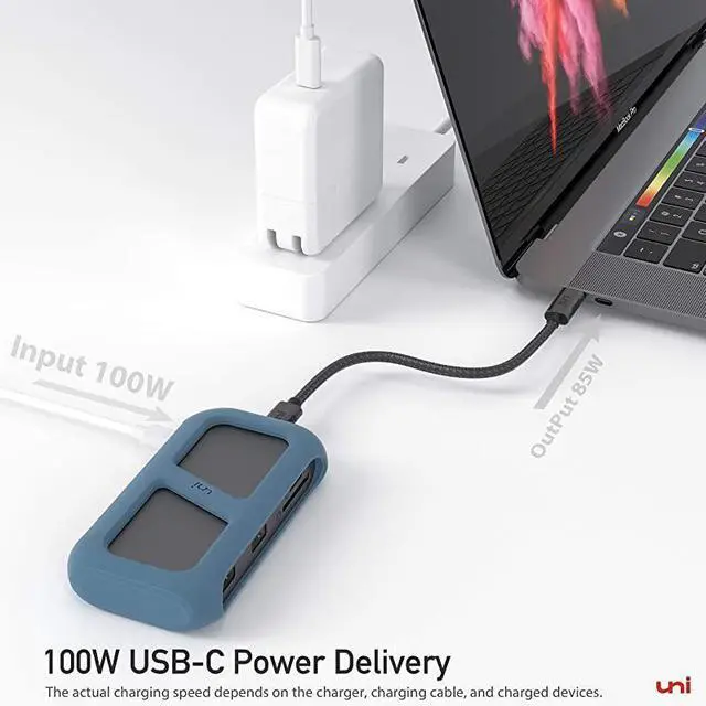Alt view image 6 of 6 - FOR-USB C Hub Ethernet 8in1 Aluminum Adapter for MacBook Pro 2020  USB TypeC to HDMI 4K 1 Gbps Ethernet SD Card Reader PD 100W USB 30 with 8 Detachable Cord Compatible for iPad Pro and More