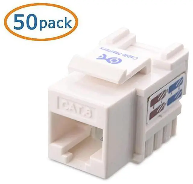 Alt view image 2 of 6 - FOR-UL Listed 50Pack Cat6 RJ45 Keystone Jack Cat 6 Cat6 Keystone Jack in White with Keystone PunchDown Stand