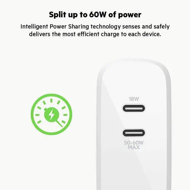 Alt view image 4 of 7 - FOR-USB-PD GaN Charger 68W (USB-C iPhone Fast Charger MacBook Pro Charger iPad Pro Pixel Galaxy More) USB-C Power Delivery with 2M (6.6ft) PVC USB-C to USB-C Charging Cable (WCH003dq)