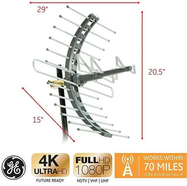 Alt view image 2 of 7 - FOR-Pro Attic Mount TV Antenna Outdoor Attic Long Ran Antenna Digital HDTV Antenna 4K 1080P VHF UHF Compact Design 29884