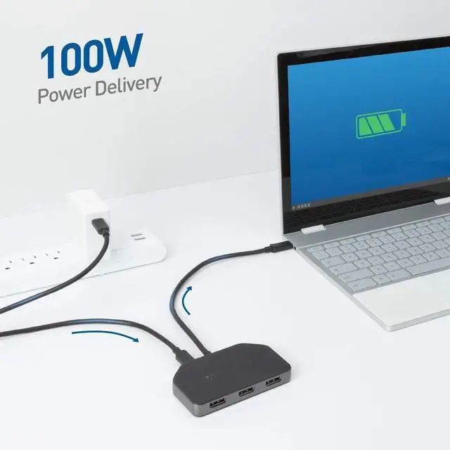 Alt view image 6 of 7 - Generic Brand Triple Monitor USB C Hub with 3 DisplayPort, 100W Charging, 8K and 4K 120Hz HDR Support, Thunderbolt 4 USB4 Compatible, Windows, Single Pack