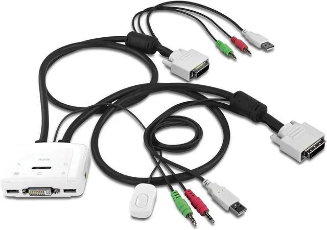 Alt view image 6 of 6 - TRENDnet 2-Port DVI USB KVM Switch and Cable Kit with Audio Manage Two PCs USB 2.0 Hot-Plug Auto-Scan Hot-Keys Windows/Linux/Mac Compliant TK-214i