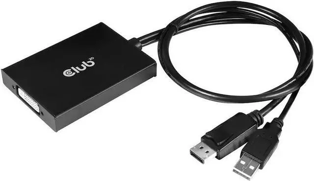 Alt view image 2 of 5 - FOR-Club 3D CAC-1010 DisplayPort to DVI Dual-Link DVI-D Active Adapter for Your Monitor/Display - USB A Powered ?C 2560x1600 Resolution HDCP Supported NOT for Apple Cinema Monitors
