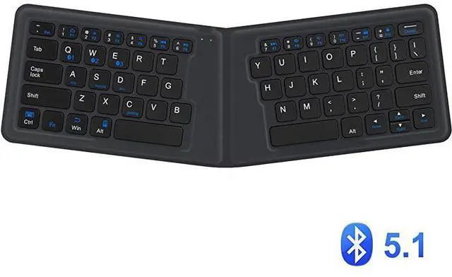 Main image of FOR-BK06 Bluetooth Keyboard - Multi-Device Portable Keyboard Bluetooth 5.1 for iOS, Android, Windows, Tablet Smartphone Laptops Mac, Rechargeable Battery Ergonomic Design - Foldable Keyboard