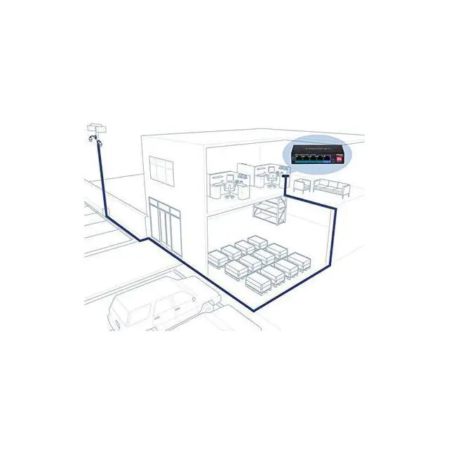 Alt view image 3 of 7 - FOR-5Port Gigabit Long Range PoE+ Switch TPELG50 4 x PoE+ Ports 1 x Gigabit Port Camera DIP Switch extends PoE+ 200m 656 ft Lifetime Protection