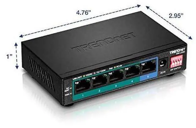 Alt view image 2 of 7 - FOR-5Port Gigabit Long Range PoE+ Switch TPELG50 4 x PoE+ Ports 1 x Gigabit Port Camera DIP Switch extends PoE+ 200m 656 ft Lifetime Protection