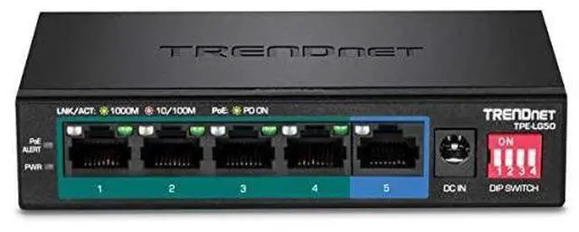 Alt view image 4 of 7 - FOR-5Port Gigabit Long Range PoE+ Switch TPELG50 4 x PoE+ Ports 1 x Gigabit Port Camera DIP Switch extends PoE+ 200m 656 ft Lifetime Protection