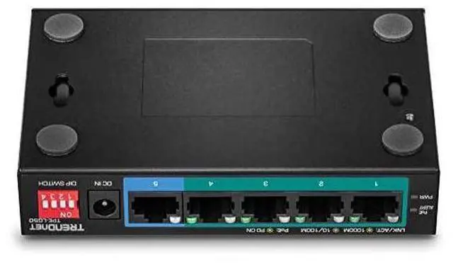 Alt view image 6 of 7 - FOR-5Port Gigabit Long Range PoE+ Switch TPELG50 4 x PoE+ Ports 1 x Gigabit Port Camera DIP Switch extends PoE+ 200m 656 ft Lifetime Protection
