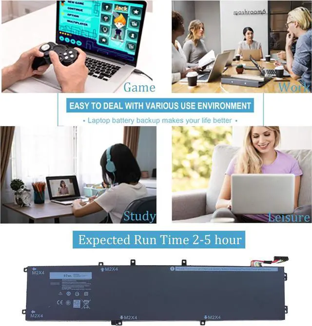 Alt view image 6 of 7 - FOR-97WH 6GTPY Laptop Battery for Dell XPS 15 9560 9570 9550 7590 Precision 5510 5520 5530 Vostro 7500 5XJ28 i7-7700HQ 5D91C GPM03 4GVGH 1P6KD