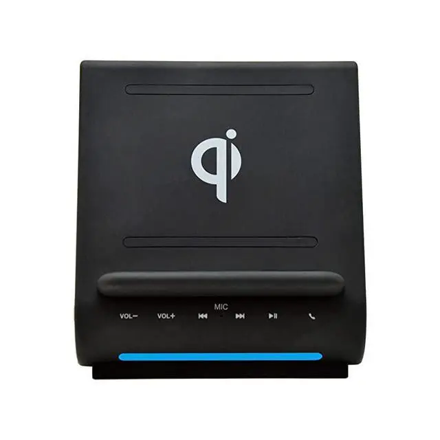 Alt view image 2 of 7 - FOR-Dockall D100 Qi Wireless Charger Bluetooth Premium Speakers Docking Station with Built in Mic Handsfree call 3 in 1 Station for iPhone and Samsung phone