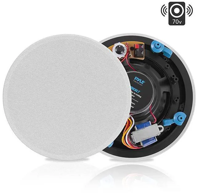 Main image of FOR-Ceiling and Wall Mount Speaker 8 2Way 70V Audio Stereo Sound Subwoofer Sound with Dome Tweeter 600 Watts inWall inCeiling Flush Mount for Home Surround System  PDIC8LT White