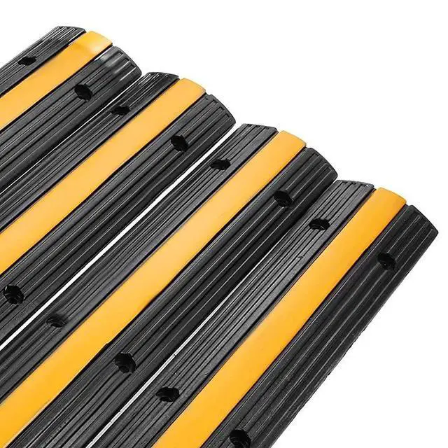 Alt view image 6 of 7 - FOR-4 Pack 1Channel Rubber Cable Protector Ramp Traffic Speed Bump 18000lbs Capacity Heavy Duty Cable Protective Cover Ramp Driveway Hose Cord Track Protector Wires Concealer for Garage Parking