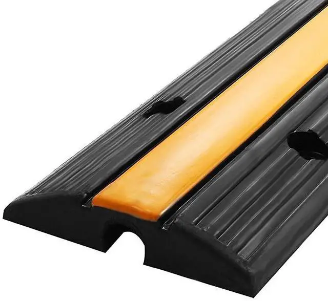 Alt view image 7 of 7 - FOR-4 Pack 1Channel Rubber Cable Protector Ramp Traffic Speed Bump 18000lbs Capacity Heavy Duty Cable Protective Cover Ramp Driveway Hose Cord Track Protector Wires Concealer for Garage Parking