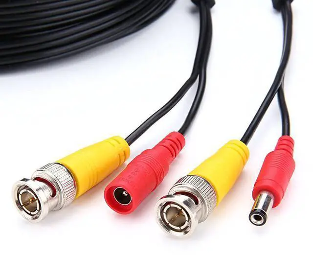 Alt view image 5 of 7 - FOR-4x200ft BNC Cable AllinOne Siamese Video and Power Security Camera Cable Extension Wire Cord with 2 Female Connetors for All Max 5MP HD CCTV DVR Surveillance System 200ft 4pack Cable Black