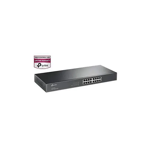 Alt view image 2 of 4 - FOR-16 Port Gigabit Ethernet Switch | Plug and Play | Sturdy Metal w Shielded Ports | Rackmount | Fanless | Limited Lifetime Protection | Unmanaged TLSG1016