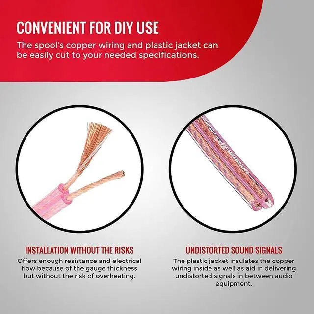 Alt view image 3 of 7 - FOR-Monster XP Speaker Wire Copper Clad Aluminum Cable Spool 12 AWG 100 ft