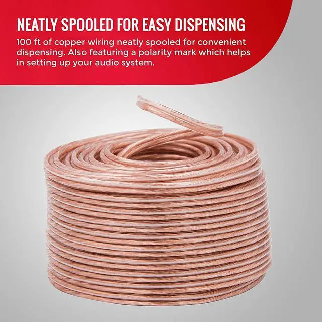 Alt view image 4 of 7 - FOR-Monster XP Speaker Wire Copper Clad Aluminum Cable Spool 12 AWG 100 ft
