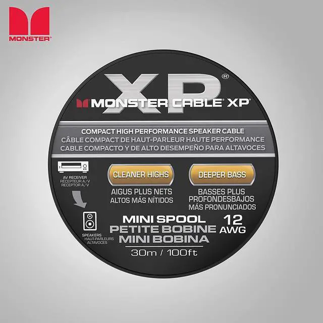 Alt view image 6 of 7 - FOR-Monster XP Speaker Wire Copper Clad Aluminum Cable Spool 12 AWG 100 ft