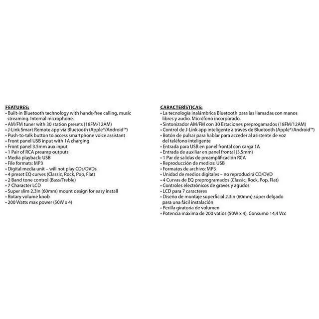 Alt view image 6 of 7 - FOR-MPR420 7 Character LCD Double DIN Car Stereo Receiver | Push to Talk Assistant | Bluetooth | USB Fast Charging