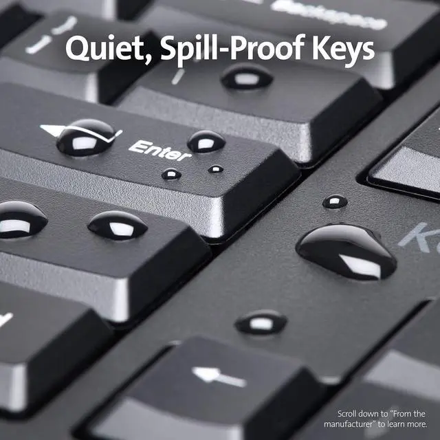 Alt view image 5 of 7 - FOR-Good Product Outlet Pro Fit Ergonomic Wireless Keyboard - Black (K75401US)