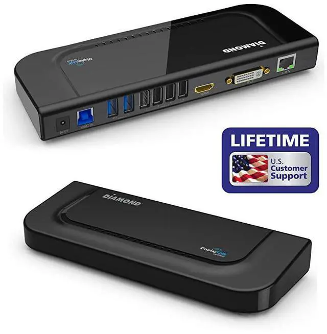 Main image of FOR-Ultra Dock Dual Video USB 3.0/2.0 Universal Docking Station with Gigabit Ethernet, HDMI and DVI Outputs Audio Input and output for Laptop, Ultrabook, Macbook, Windows 10, 8.1, 8, 7, XP