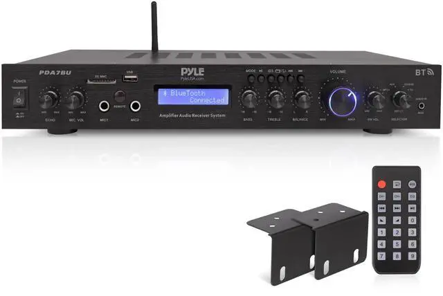 Main image of 5 Channel Rack Mount Bluetooth Amplifier Receiver - 200 Watt Home Theater Amp, Bluetooth Wireless Streaming, MP3/USB/SD/AUX, Digital ID3 LCD Display - PDA7BU.5